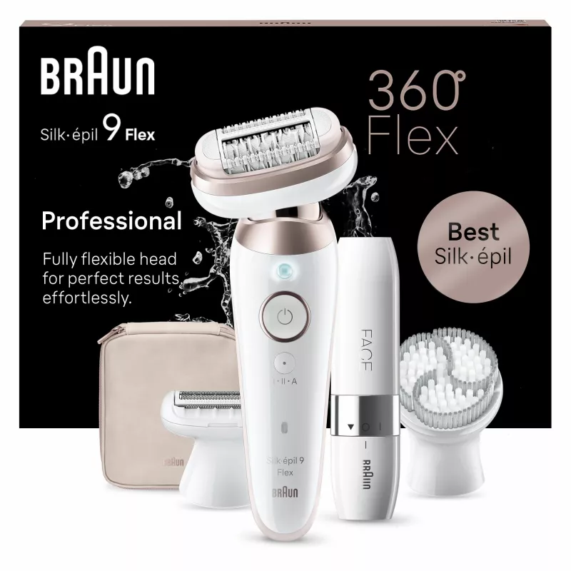 Braun Silk-épil 9 Flex 9-360 3D 40 pincetų Rožinė, Balta