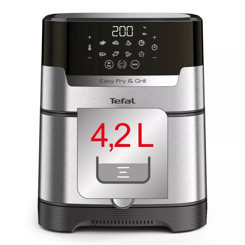 Tefal Easy Fry & Grill EY505D Vienvietis 4,2 L Atskiras 1550 W Karšto oro gruzdintuvė Nerūdijantis plienas