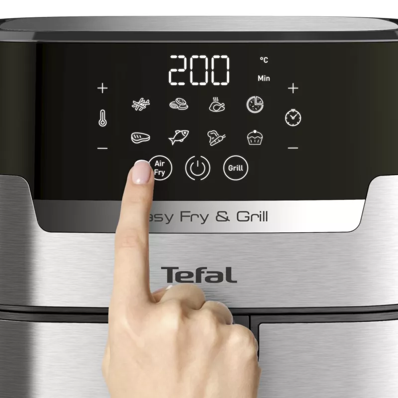 Tefal Easy Fry & Grill EY505D Vienvietis 4,2 L Atskiras 1550 W Karšto oro gruzdintuvė Nerūdijantis plienas