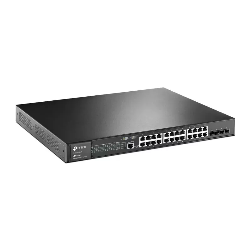 TP-Link Omada 28 prievadų Gigabit L2+ valdomas jungiklis su 24 prievadais PoE+