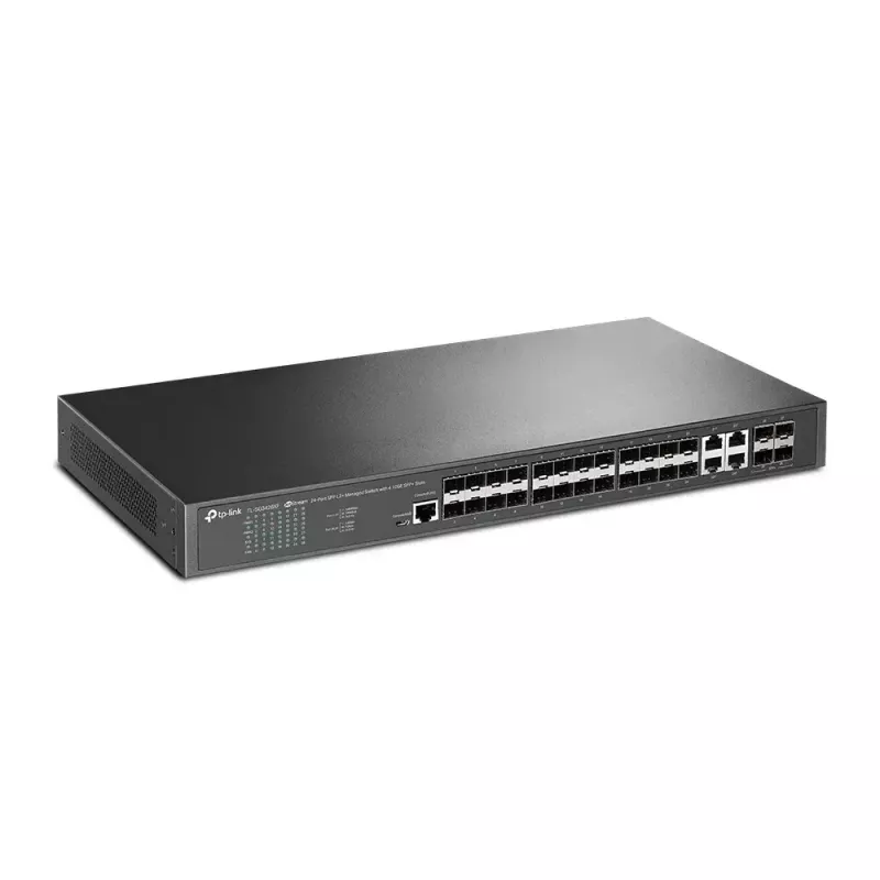 TP-Link Omada 24 prievadų SFP L2+ valdomas jungiklis su 4 10GE SFP+ lizdais