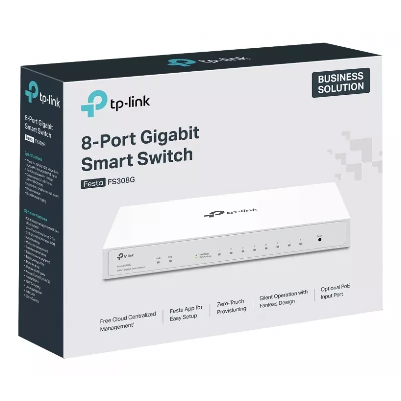 TP-Link Festa FS308G Valdomas L2/L2+ Gigabit Ethernet (10/100/1000) Power over Ethernet (PoE) Baltas