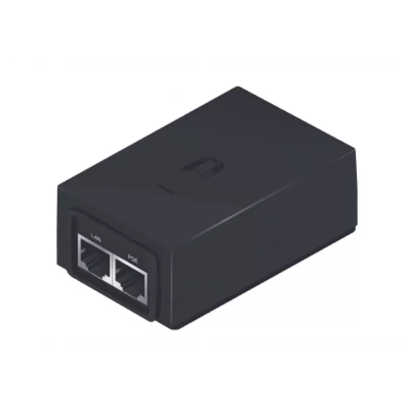 PoE adapteris UBIQUITI POE-24-24W — 24 V PoE, 2 × RJ-45 Fast Ethernet prievadai, 88×57×33 mm