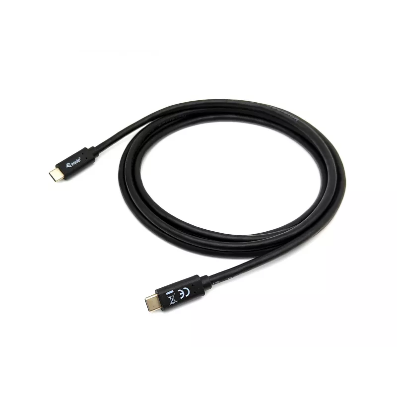 Equip USB 3.2 Gen 1x1 Type-C į C, V/V, 2,0 m, 2 m, USB C, USB C, USB 3.2 Gen 1 (3.1 Gen 1), 5 Gbit/s, juoda