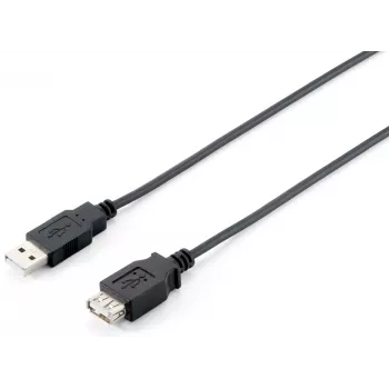 Equip USB 2.0 Type A ilginamasis laidas, kištukas-lizdas, 1,8 m, juodas