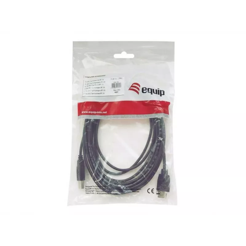 Equip USB 2.0 Type A to Type B kabelis, 2,0 m, juodas