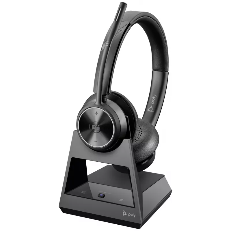 HP Poly Savi 7320 Office Stereo DECT 1880-1900 MHz ausinės, juodos, Meksika, Windows 10, Windows 11, MacOS, TCO, 185 mm