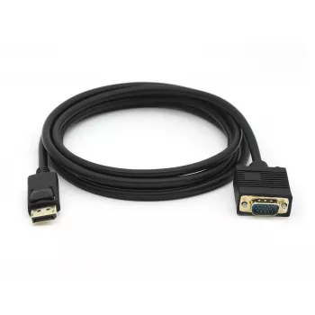 Equip DisplayPort laido kištukas į VGA (HD15) laido kištuką, 2 m, VGA (D-Sub), DisplayPort, laido kištukas, laido kištukas, tiesus