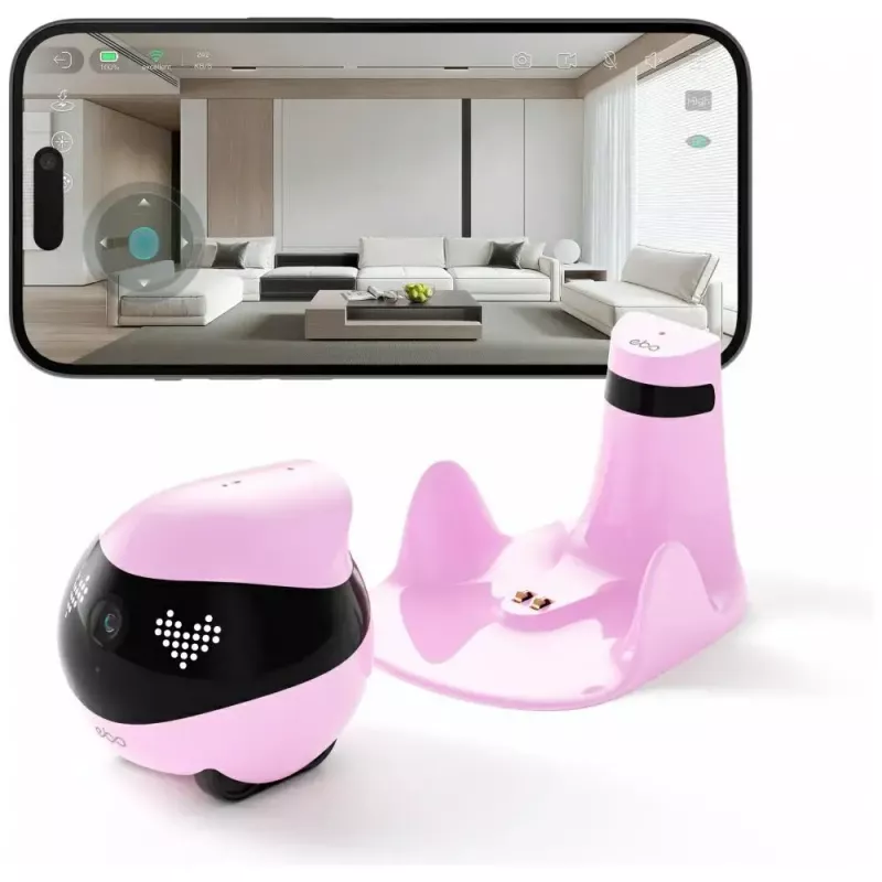 Stebėjimo robotas Enabot EBO AIR 2 — mobilioji namų kamera, rožinė