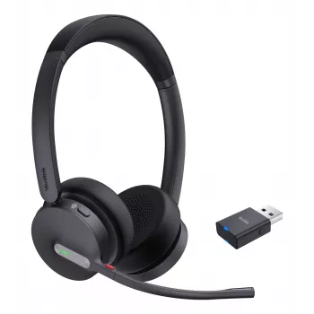 Yealink WH64 Hybrid Dual Teams ausinės belaidės antgalvinės biurui/skambučių centrui Micro-USB Bluetooth juodos