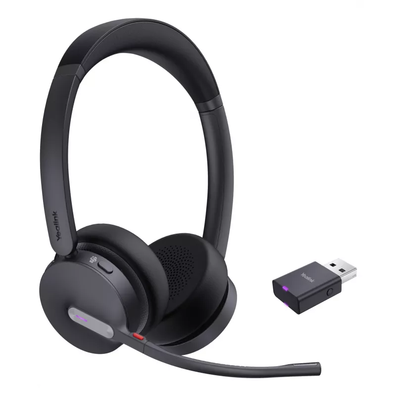 Yealink WH64 Hybrid Dual Teams ausinės belaidės antgalvinės biurui/skambučių centrui Micro-USB Bluetooth juodos