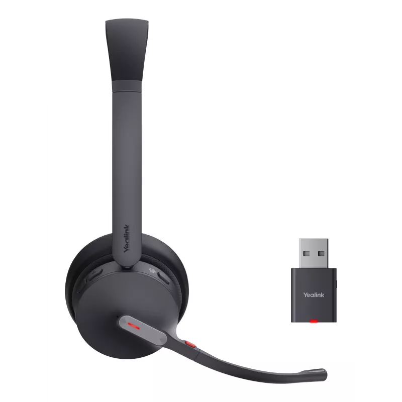 Yealink WH64 Hybrid Dual Teams ausinės belaidės antgalvinės biurui/skambučių centrui Micro-USB Bluetooth juodos