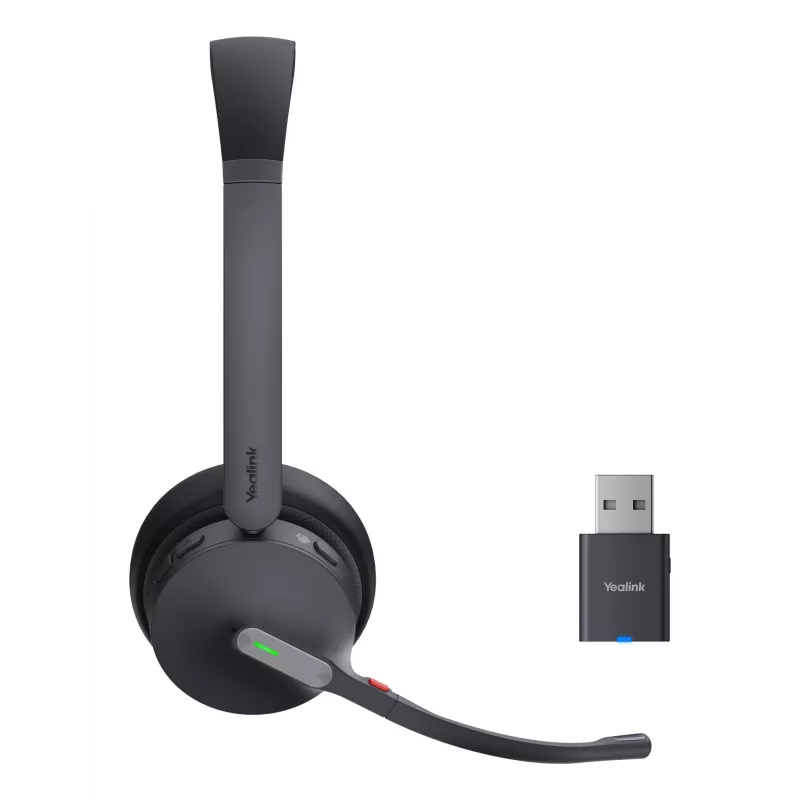 Yealink WH64 Hybrid Dual Teams ausinės belaidės antgalvinės biurui/skambučių centrui Micro-USB Bluetooth juodos