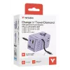 Verbatim Charge 'n' Travel 70W 2C ištraukiamas universalus kelioninis adapteris violetinis