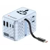 Verbatim Charge 'n' Travel 100W Universalus kelioninis adapteris su įtraukiamu kabeliu, mėlynas