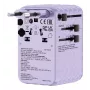 Verbatim Charge 'n' Travel 100W Universalus kelioninis adapteris su įtraukiamu kabeliu, violetinis