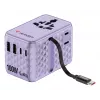 Verbatim Charge 'n' Travel 100W Universalus kelioninis adapteris su įtraukiamu kabeliu, violetinis
