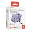 Verbatim Charge 'n' Travel 100W Universalus kelioninis adapteris su įtraukiamu kabeliu, violetinis