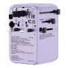 Verbatim Charge 'n' Travel 100W Universalus kelioninis adapteris su įtraukiamu kabeliu, violetinis