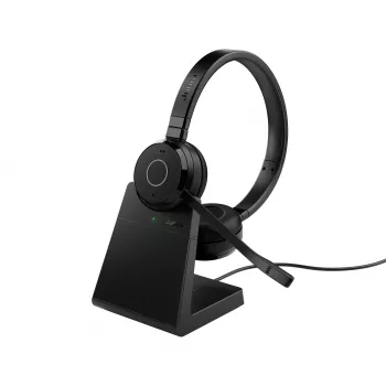 Jabra Evolve 65 TE - Link390a UC Stereo (su stovu), laidinis ir belaidis, 20 - 20000 Hz, biuras/skambučių centras, 106,3 g, ausinės, juodos