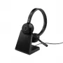 Jabra Evolve 65 TE - Link390a UC Stereo (su stovu), laidinis ir belaidis, 20 - 20000 Hz, biuras/skambučių centras, 106,3 g, ausinės, juodos