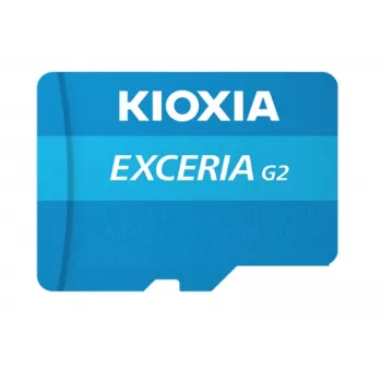 „MicroSDHC“ atminties kortelė Kioxia EXCERIA G2 128 GB UHS-III U3 V30 A1, skaitymas 100 MB/s, rašymas 50 MB/s, mėlyna