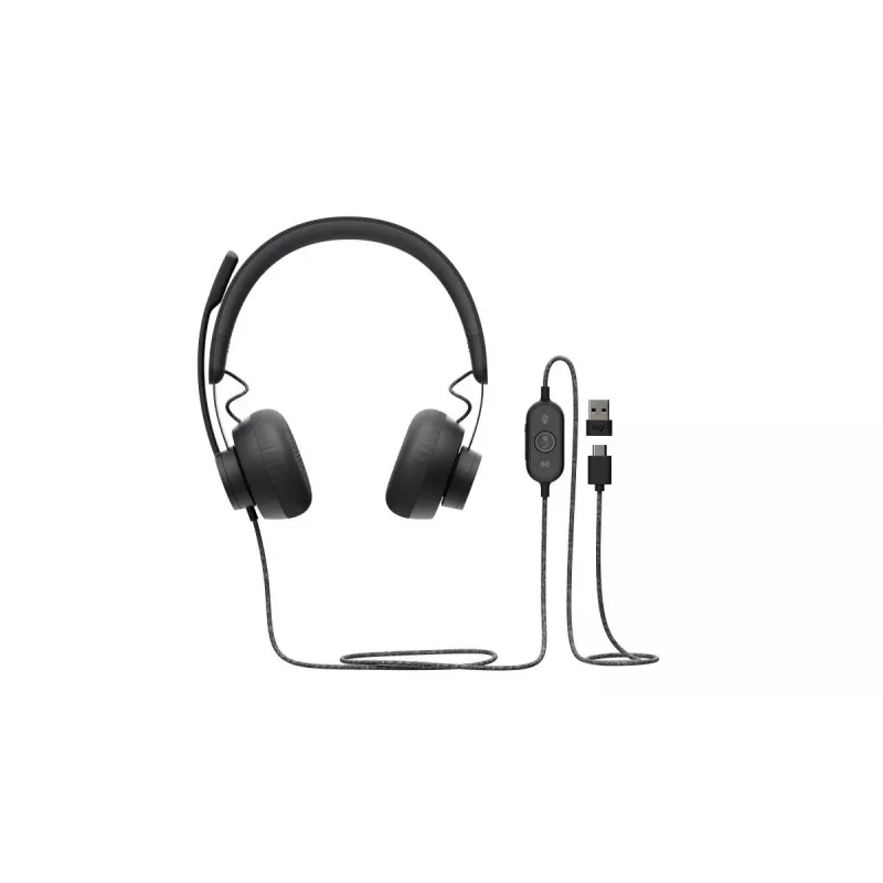LOGITECH Zone Wired - USB-C / USB-A - Ausinė - MSFT Teams Zone - Juoda