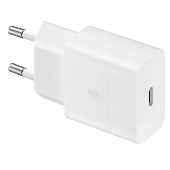 Mobiliojo įrenginio įkroviklis Samsung EP-T1510NWEGEU, 15 W USB-C, 100–240 V kintamoji srovė, skirtas naudoti patalpose, baltas