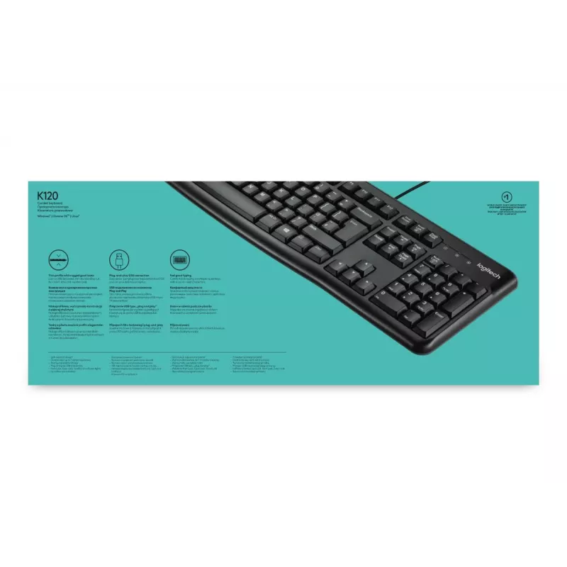 LOGITECH K120 klaviatūra - USB laidinė - QWERTY US/International