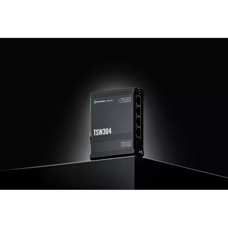 TELTONIKA Tsw304 pramoninis nevaldomas 4 prievadų gigabito Ethernet komutatorius