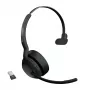 Jabra Evolve2 55 - Link380a MS Mono, belaidė, biuro/skambučių centrui, 20 - 20000 Hz, 130 g, ausinės, juoda