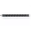 DIGITUS 1U Aliuminis PDU, rackmountable rated power: 16A, 4000W, 250VAC 50/60Hz, 8x safety outlets