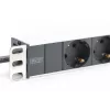 DIGITUS 1U Aliuminis PDU, rackmountable rated power: 16A, 4000W, 250VAC 50/60Hz, 8x safety outlets