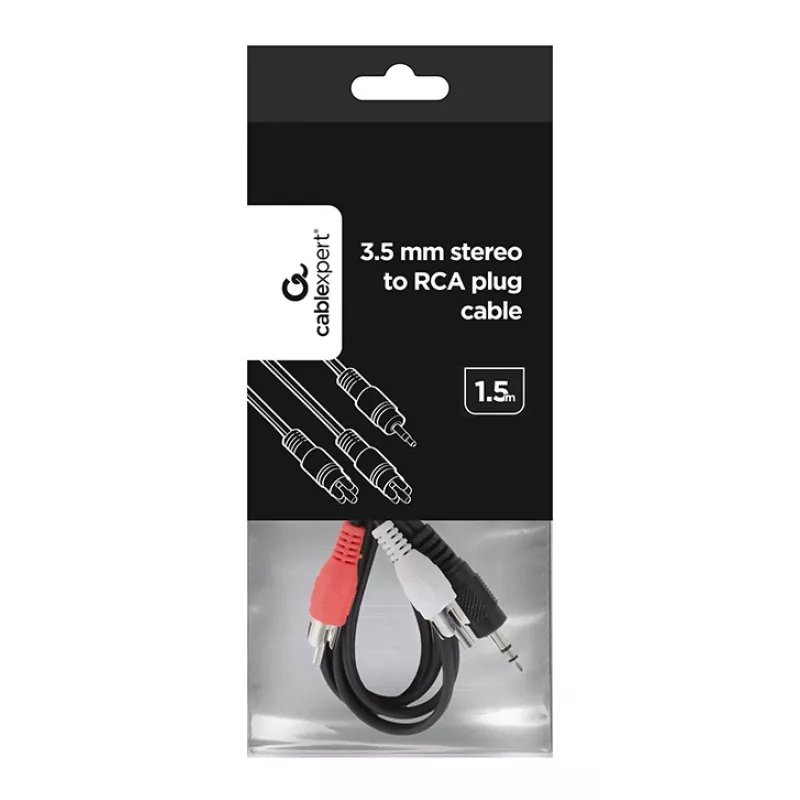 GEMBIRD 3,5 mm stereolaidinis kištukas prie RCA kištuko kabelis 1,5 m