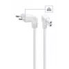 GEMBIRD maitinimo laidas (C7) su 90° kampinėmis jungtimis, VDE patvirtintas, 2,5 m, baltas