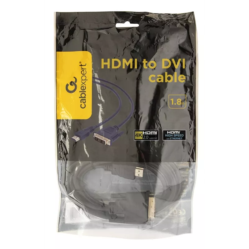 GEMBIRD HDMI į DVI laidas, kištukas-kištukas, su paauksuotomis jungtimis, 2,0 m, didmeninė pakuotė