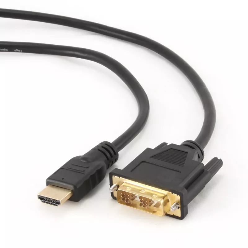 HDMI į DVI-D kabelis GEMBIRD CC-HDMI-DVI-10 3 m, juodas, kištukas-kištukas, paauksuoti kontaktai
