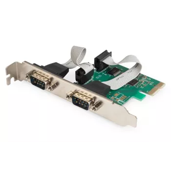 DIGITUS Serial I/O, 2 prievadų, Pci-e papildoma kortelė 2 X DB9 V lizdo laikiklis + LP laikikliai MCS9901 mikroschemų rinkinys