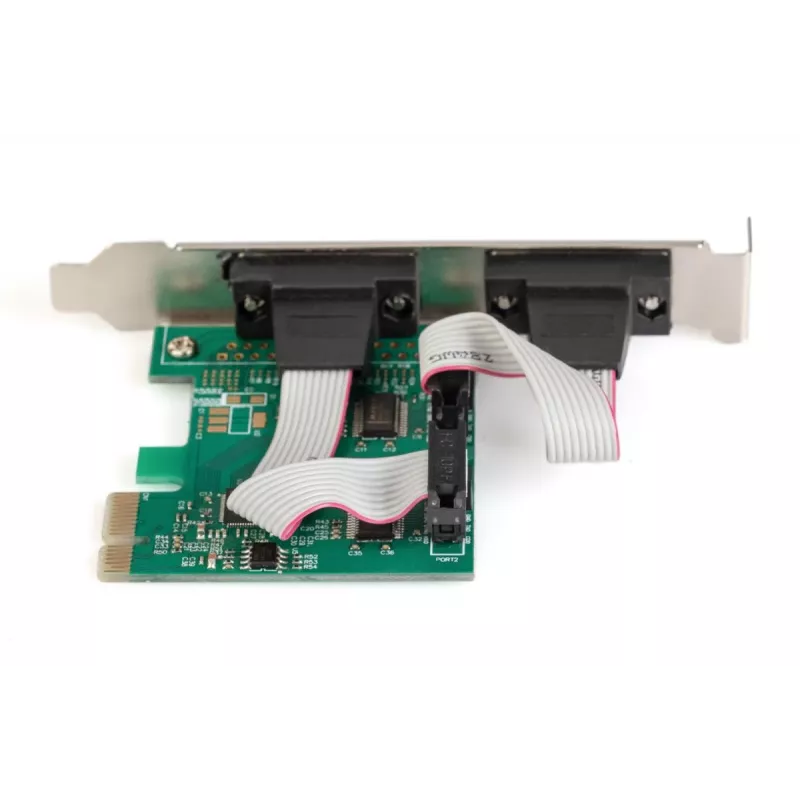 DIGITUS Serial I/O, 2 prievadų, Pci-e papildoma kortelė 2 X DB9 V lizdo laikiklis + LP laikikliai MCS9901 mikroschemų rinkinys