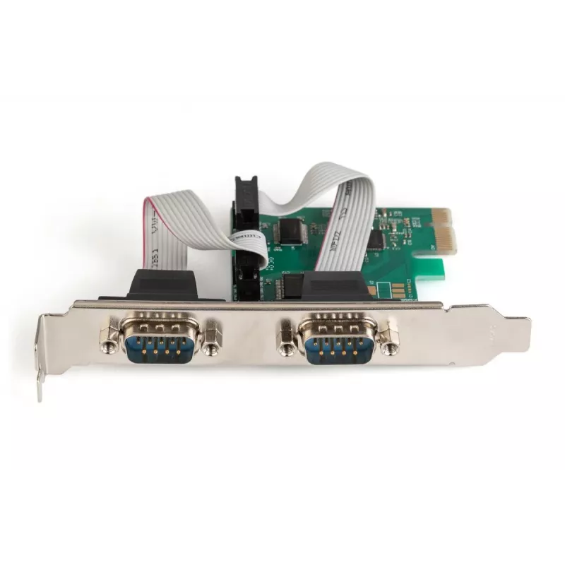 DIGITUS Serial I/O, 2 prievadų, Pci-e papildoma kortelė 2 X DB9 V lizdo laikiklis + LP laikikliai MCS9901 mikroschemų rinkinys