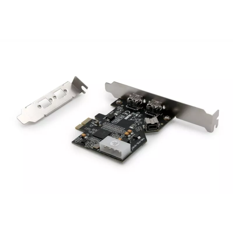 DIGITUS IEEE 1394b sąsajos plokštė, PCIe 3 prievadų, 2 išoriniai 9 kontaktų + 1 vidinis 9 kontaktų