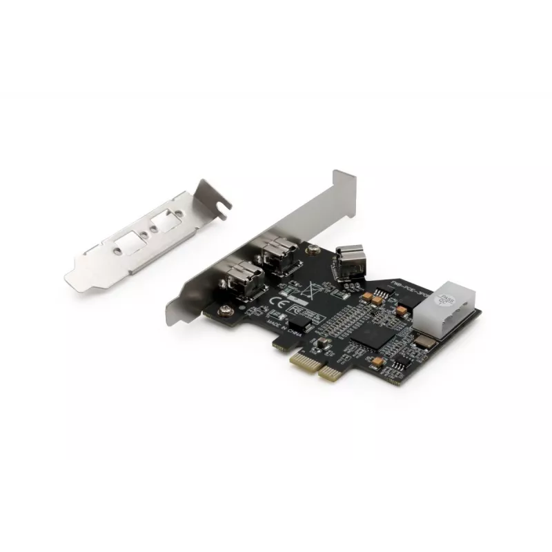 DIGITUS IEEE 1394b sąsajos plokštė, PCIe 3 prievadų, 2 išoriniai 9 kontaktų + 1 vidinis 9 kontaktų