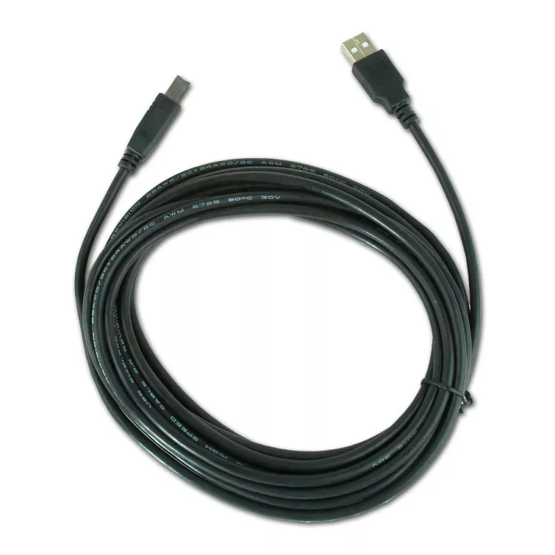 USB laidas, Gembird 4,5 m USB 2.0 A/B M, juodas, kištukas/kištukas