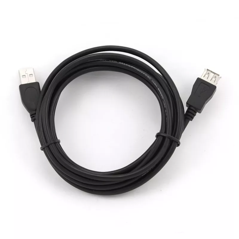 GEMBIRD USB 2.0 Type-A į USB Type-A prailginimo kabelis (AM/AF), 1 m - juodas