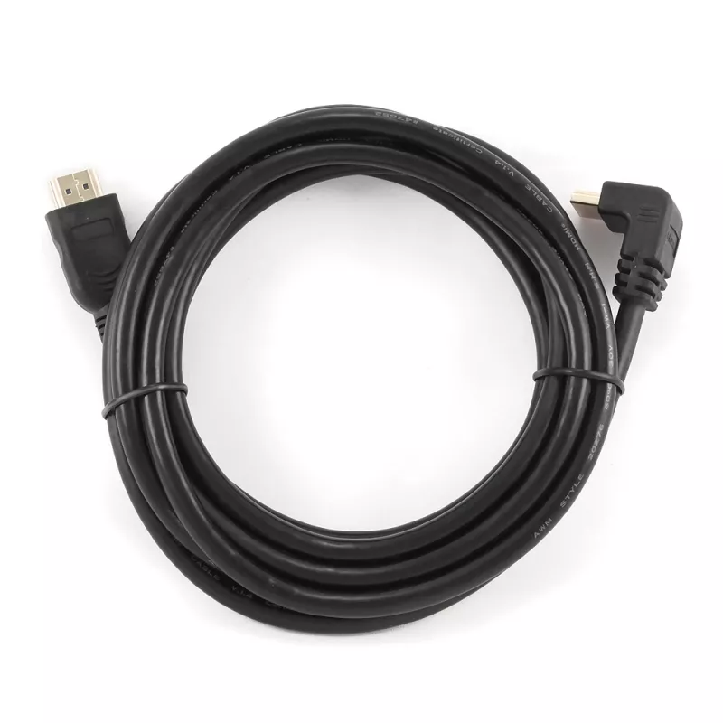 GEMBIRD didelės spartos HDMI laidas su eternetu, 90 laipsnių į viršų lenkta jungtimi, 3 m