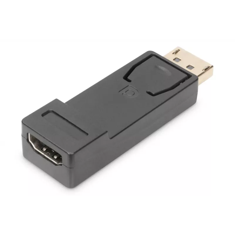 DIGITUS ASSMANN DisplayPort adapteris, DP - HDMI tipo A M/F, su fiksatoriumi, CE, juodas