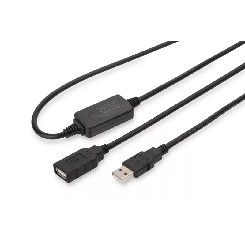 DIGITUS USB 2.0 kartotuvas laidas USB A kištukas / A lizdas 10m (DA-73100-1)