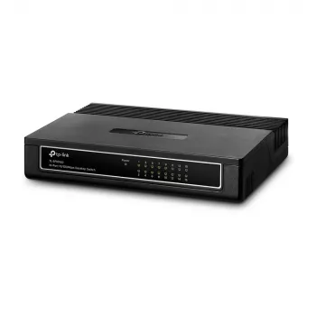 TP-Link 16 prievadų 10/100Mbps darbalaukio jungiklis, nevaldomas, Fast Ethernet (10/100), pilnas dupleksas, montavimas į stelažą, montavimas ant sienos