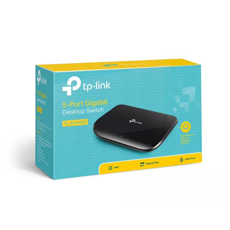 TP-Link 5 prievadų gigabitinės klasės darbalaukio tinklo jungiklis, nevaldomas, Gigabit Ethernet (10/100/1000), pilnas dvipusis ryšys