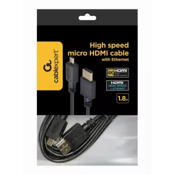 GEMBIRD HDMI laidas HDMI kištukas į mikro D kištuką su paauksuotomis jungtimis 2,0 m juodas